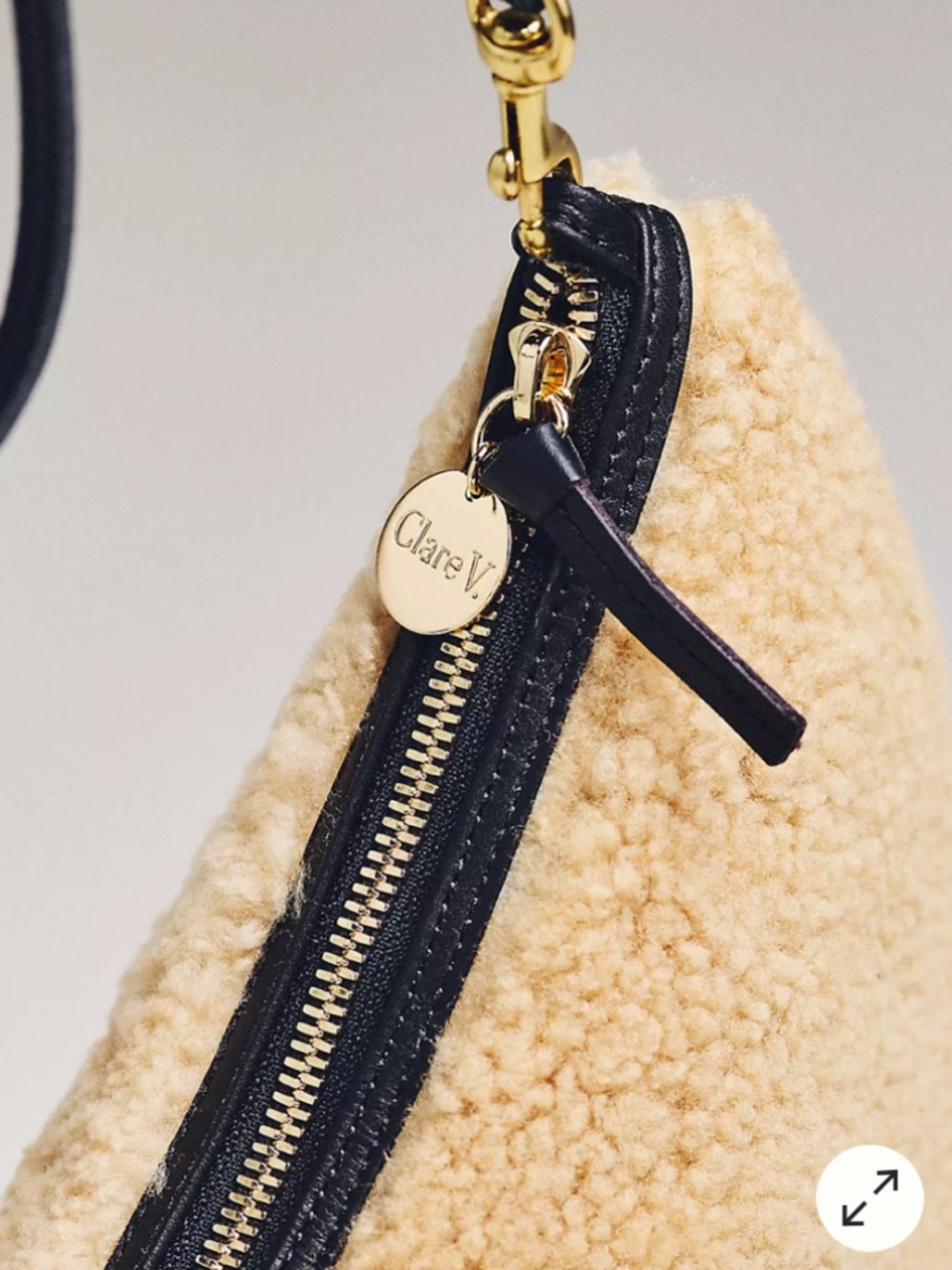 Clare V. Lune Shearling leather Bag NWT - Picture 3 of 5